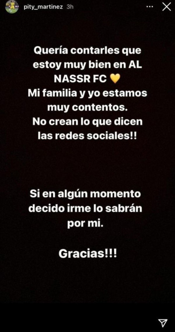 Mensaje Pity Martínez