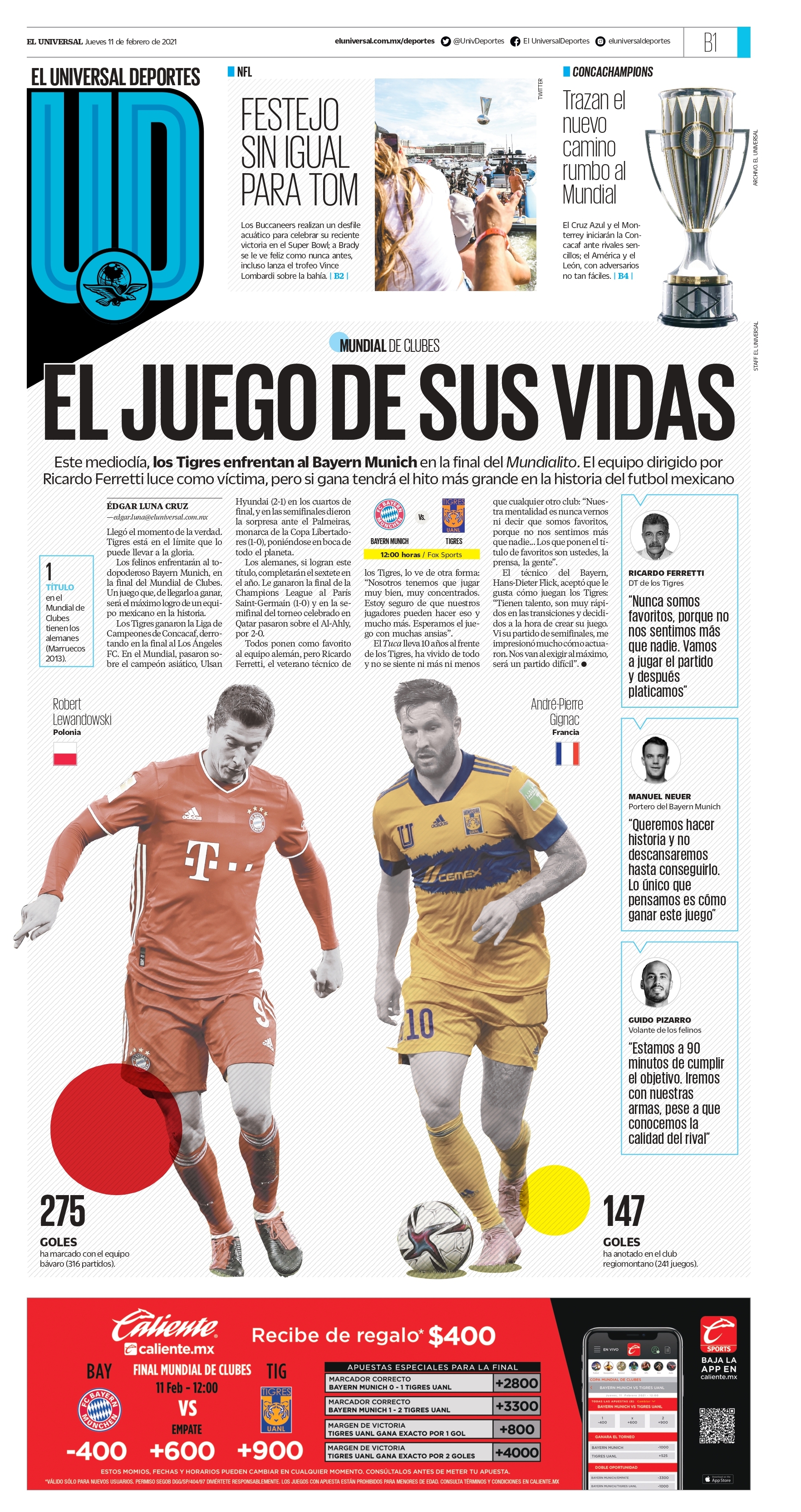 Portada de El Universal Deportes