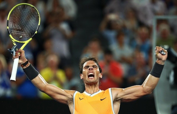 Rafael Nadal vibra após vitória no Australian Open. Foto: Getty Images