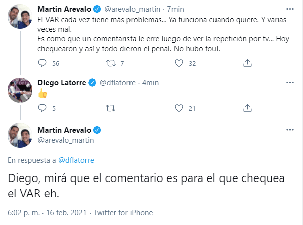 El choque entre Arévalo y Latorre. (Foto: Twitter)