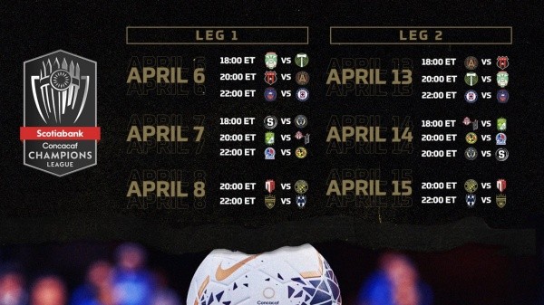 Fechas y horarios de los Octavos (Concachampions)
