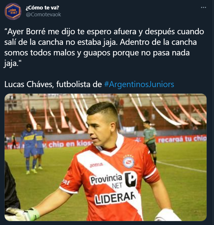 Las palabras sin filtro de Lucas Chaves.