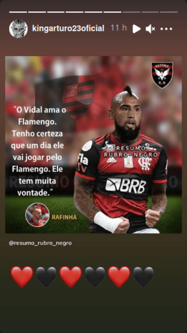 Arturo Vidal en Instagram Stories