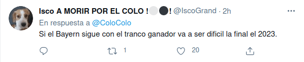 Respuestas a Colo Colo en Twitter
