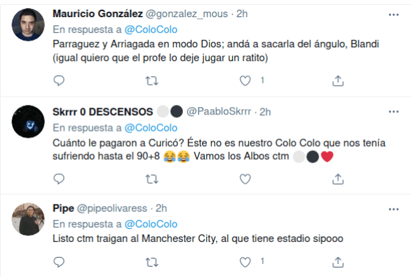 Respuestas a Colo Colo en Twitter