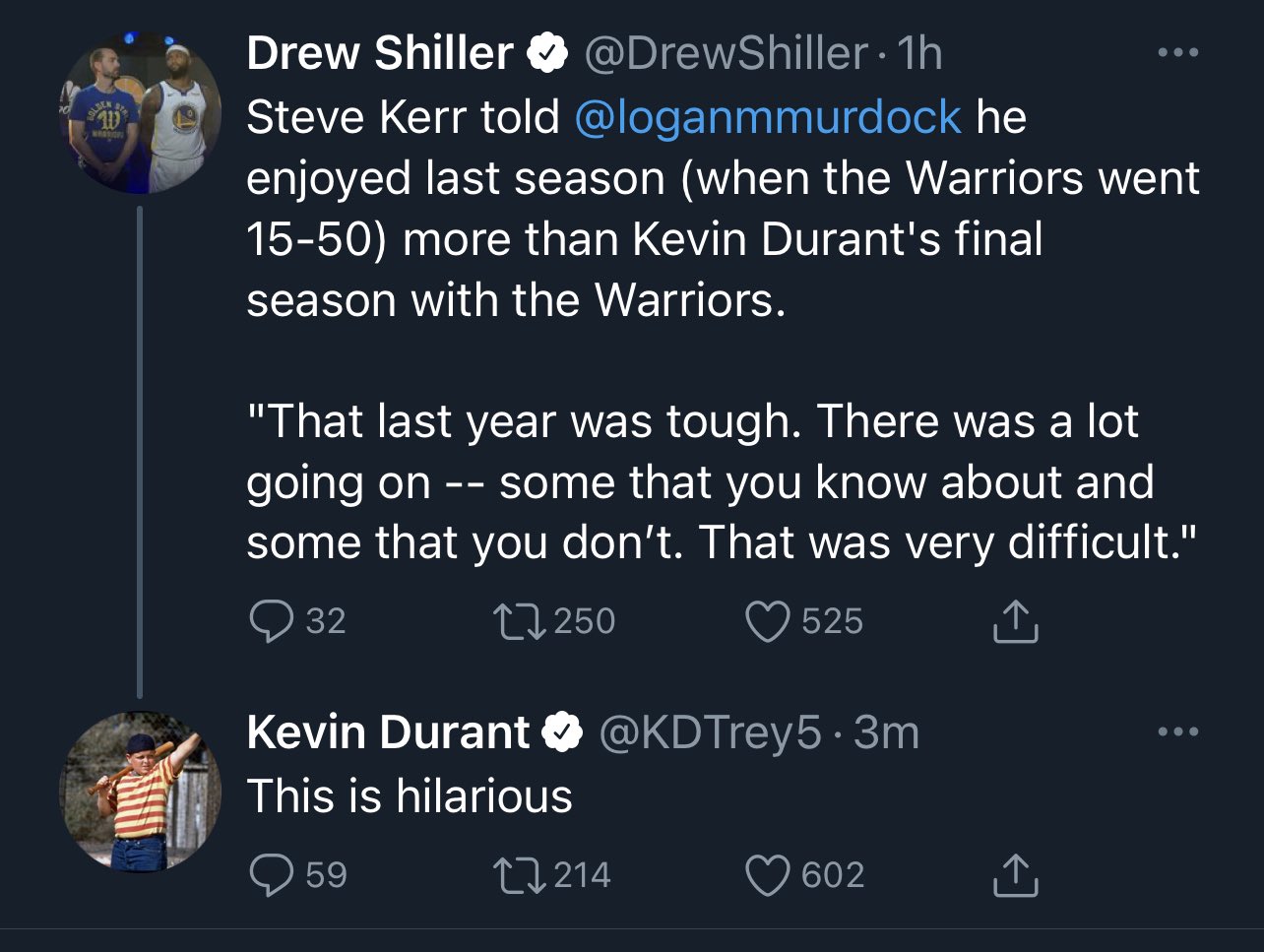 Respuesta de Kevin Durant a Steve Kerr