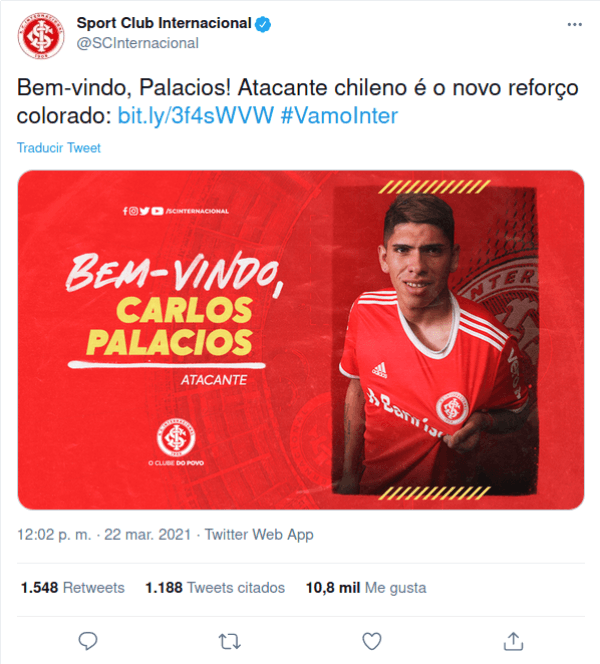 Inter de Porto Alegre en Twitter