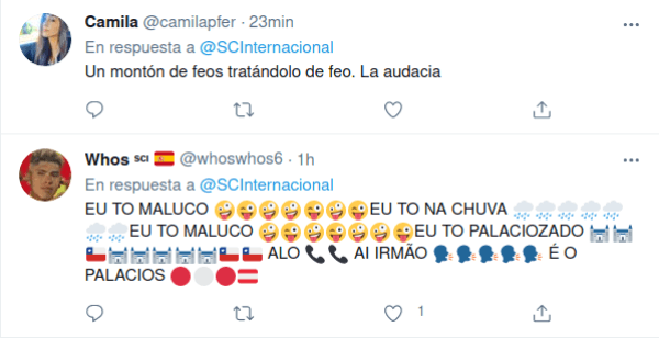 Reacción a Carlos Palacios en hinchada de Inter de Porto Alegre