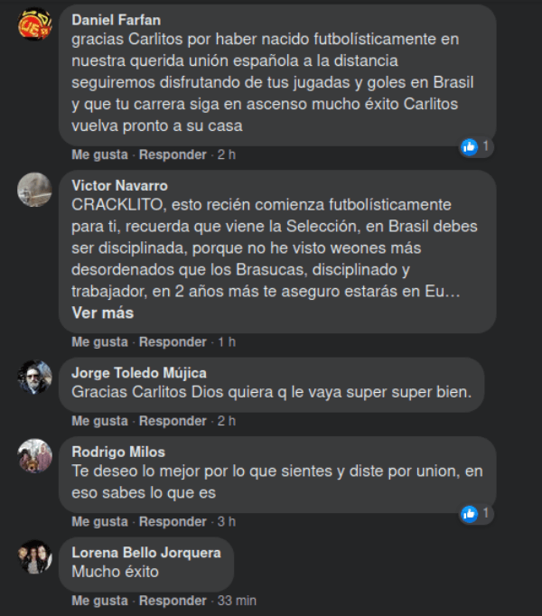 Hinchada de la Unión Española en Facebook
