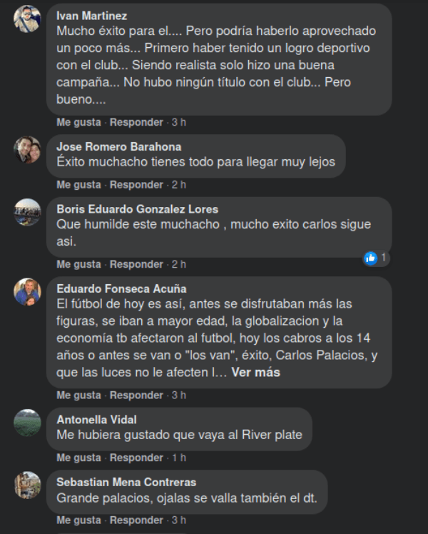 Hinchada de la Unión Española en Facebook