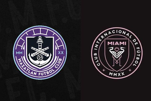 La similitud del escudo de Mazatlán con el de Miami FC. (Redes)