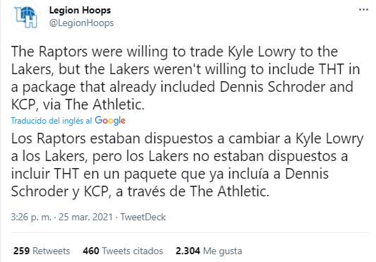 La oferta de los Lakers por Lowry