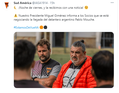 Pablo Mouche negocia con club uruguayo