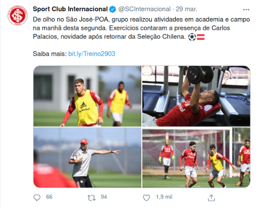 Internacional de Porto Alegre en Twitter