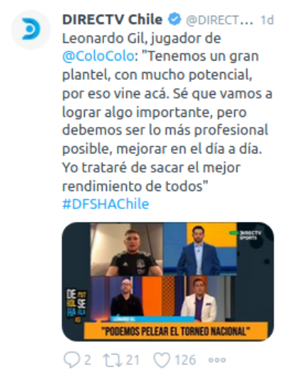 Directv Chile en Twitter