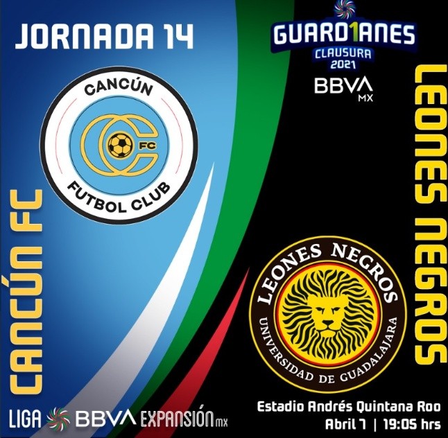 Cancún FC vs. Leones Negros EN VIVO ONLINE por la liga de expansión de MX:  día, horario, canal de tv