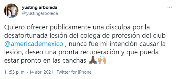 Las disculpas en Twitter.