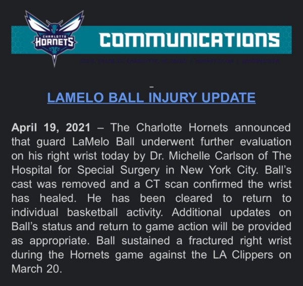 Comunicado LaMelo Ball