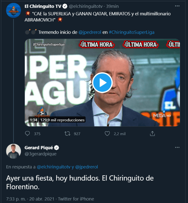 Gerard Piqué se burló en Twitter de Florentino Pérez, El ...