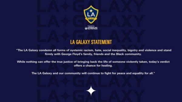 Los Angeles Galaxy sobre el caso George Floyd (@LAGalaxy)