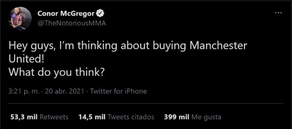 Tweet Conor McGregor