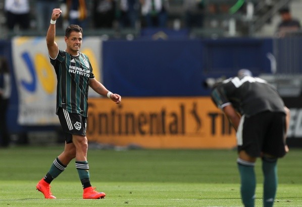 El último hat-trick de Chicharito. Getty.