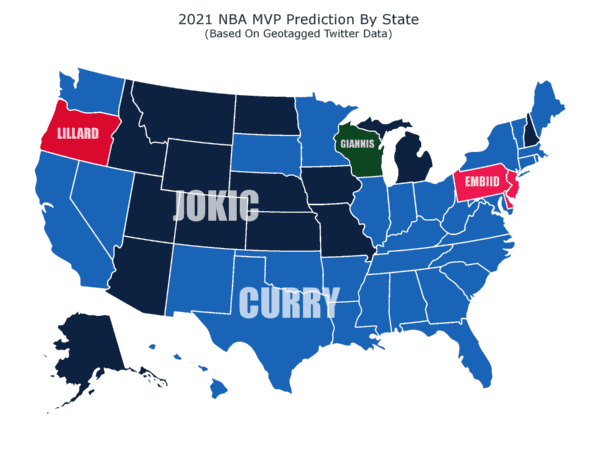 Preferencias para el MVP por estados según Twitter