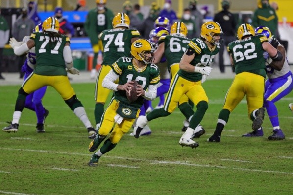 Aaron Rodgers en Green Bay Packers (Getty)