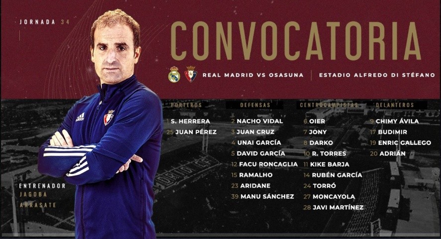 Foto: Twitter oficial de Osasuna.