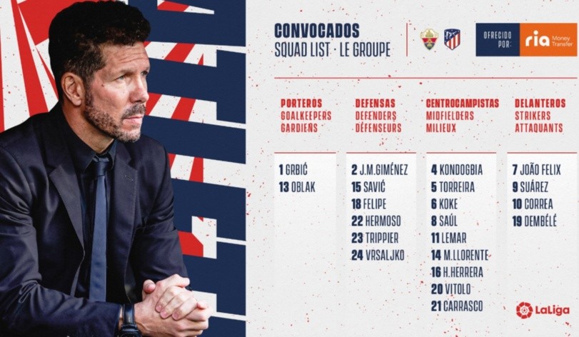 Foto: Twitter oficial de Atlético Madrid.