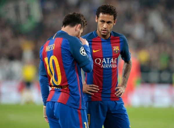 Messi y Ney, juntos en el Barcelona. (Getty)