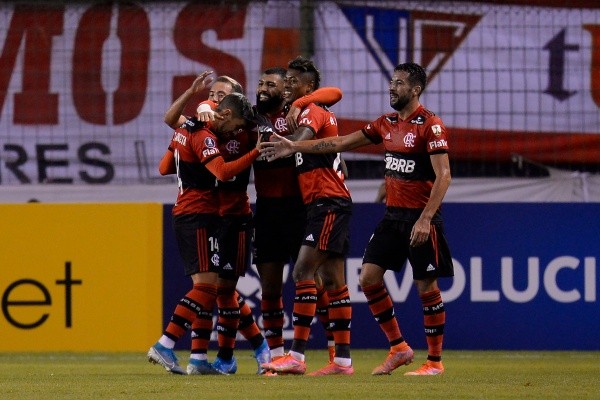 Flamengo comemorando gol pela Libertadores. (Foto: Getty Images)