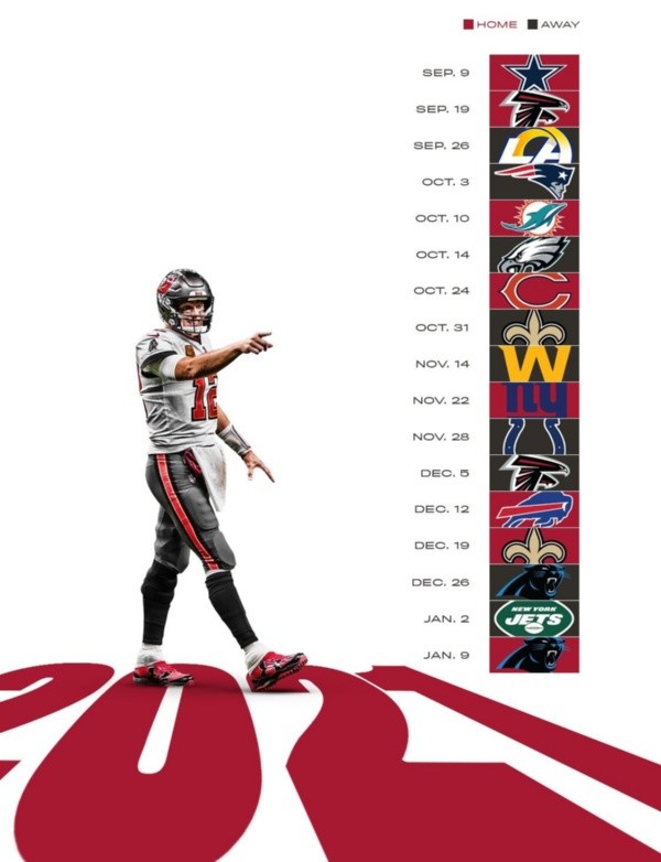 El calendario de Tampa Bay Buccaneers NFL 2021 