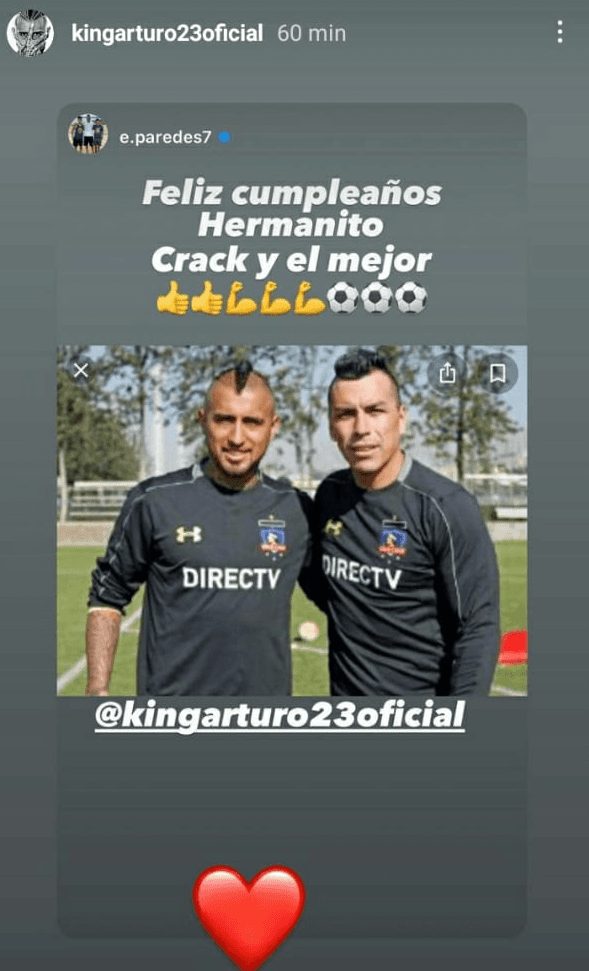 Saludo Esteban Paredes a Arturo Vidal
