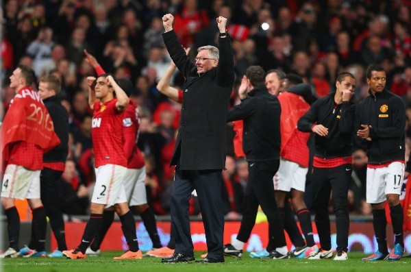 Sir Alex Fergusen y el Manchester United festejando el título en 2013 (Fuente: Getty Images)