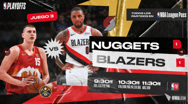 Portland Trail Blazers buscarán hacerse fuertes en casa frente los Denver Nuggets (Foto: Twitter NBA Latam)