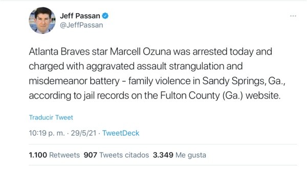 El periodista Jeff Passan dio a conocer la noticia (@JeffPassan)