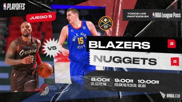 Denver Nuggets vs Portland Trail Blazers (Foto: NBA Latam)