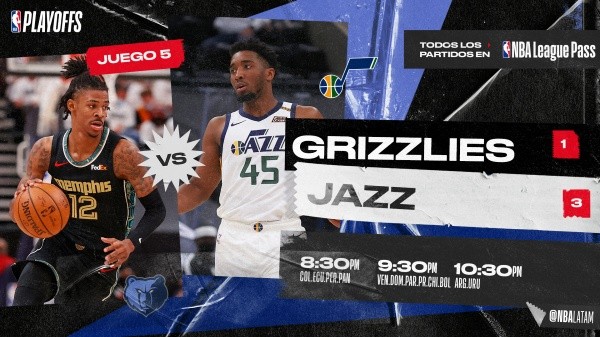 Ja Morant y Donovan Mitchell, los responsables de liderar a su equipo a la victoria (Foto: Twitter NBA Latam)