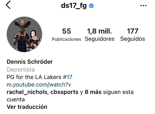 Cuenta de Schroder en Instagram (Foto: @ds17_fg)