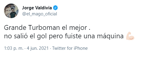 Jorge Valdivia en Twitter