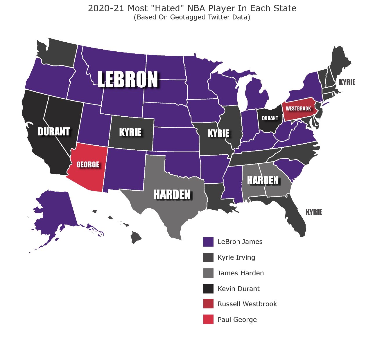 El mapa con los jugadores más odiados. (Foto: Sports Insider)