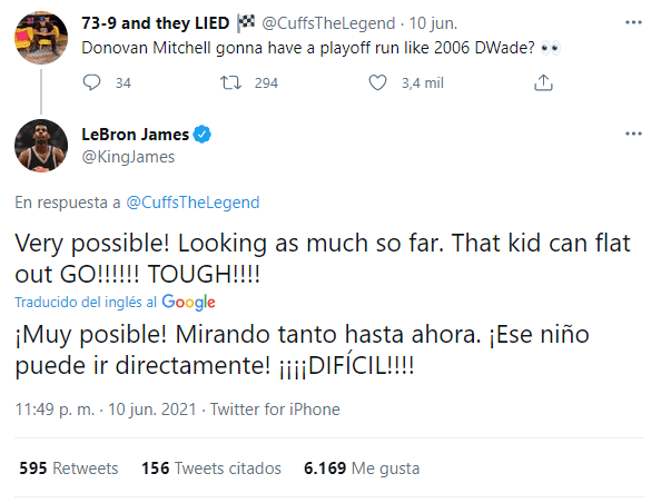 LeBron James elogia a Donovan Mitchell