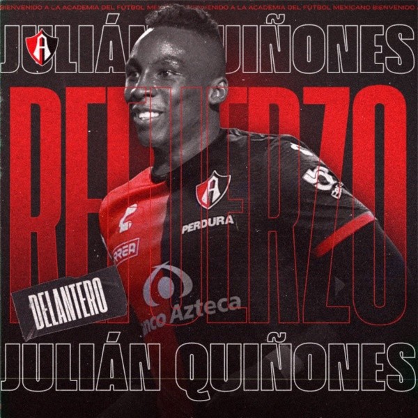 Julian Quiñones fue anunciado en Atlas. (@Atlasfc)