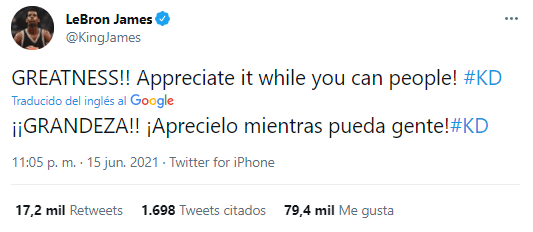 LeBron reaccionó a la gran noche de Kevin Durant