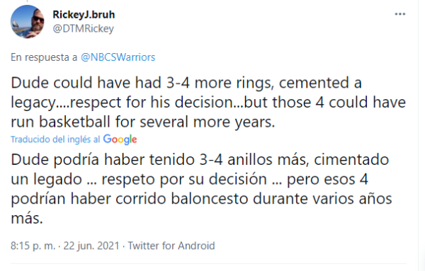 Fan de Warriors habla de Kevin Durant