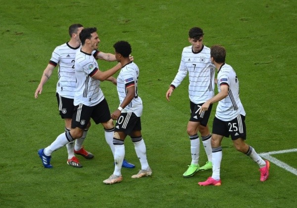 Comemoração de gol da Alemanha. Foto: Getty Images