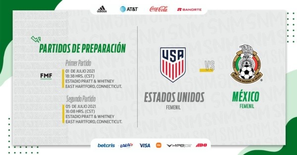 El cronograma de la Selección de México de fútbol femenil. (Foto: Twitter Selección Nacional de México Femenil).