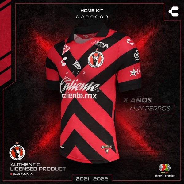 Playera local de Xolos para el Apertura 2021. (@Xolos)