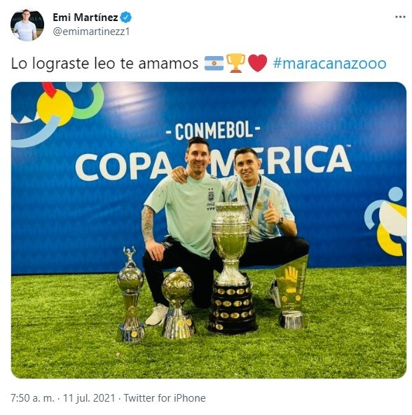 Copa América: Lionel Messi subió una foto con un compañero bajo el lema  Felicitaciones bestia, sos crack